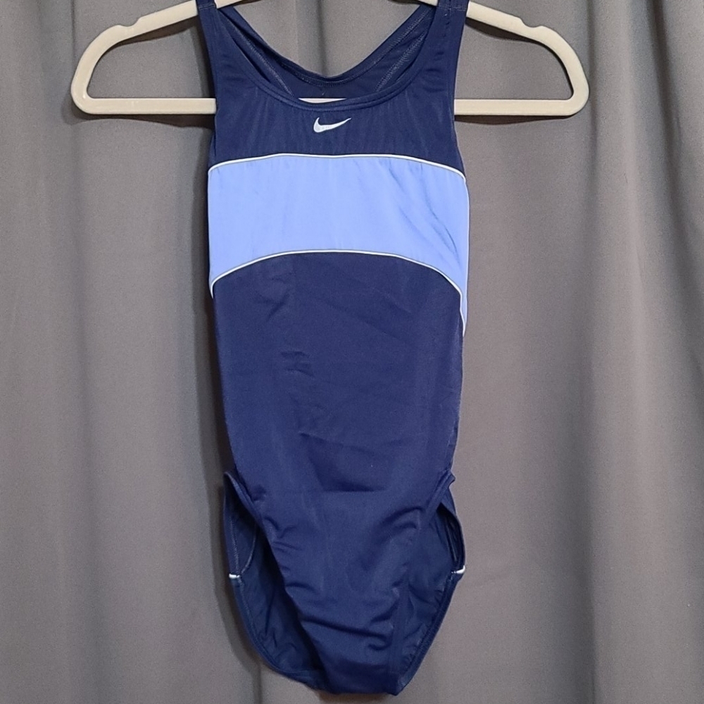 Nike Womens Racerback Swimsuit Blue‎ Size S? GUC **READ **